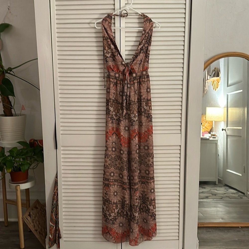 Fun Multicolored Romper with open back ! Size Medium